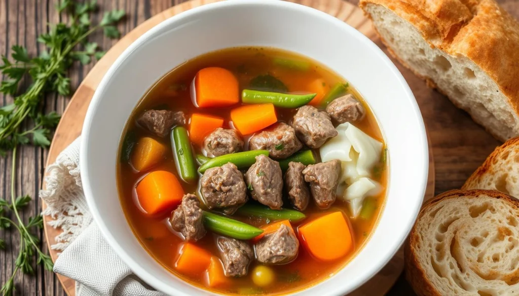 vegetable beef soup with cabbage