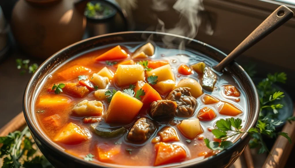 vegetable beef soup with cabbage